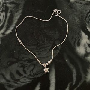 18k solid white gold Star bracelet